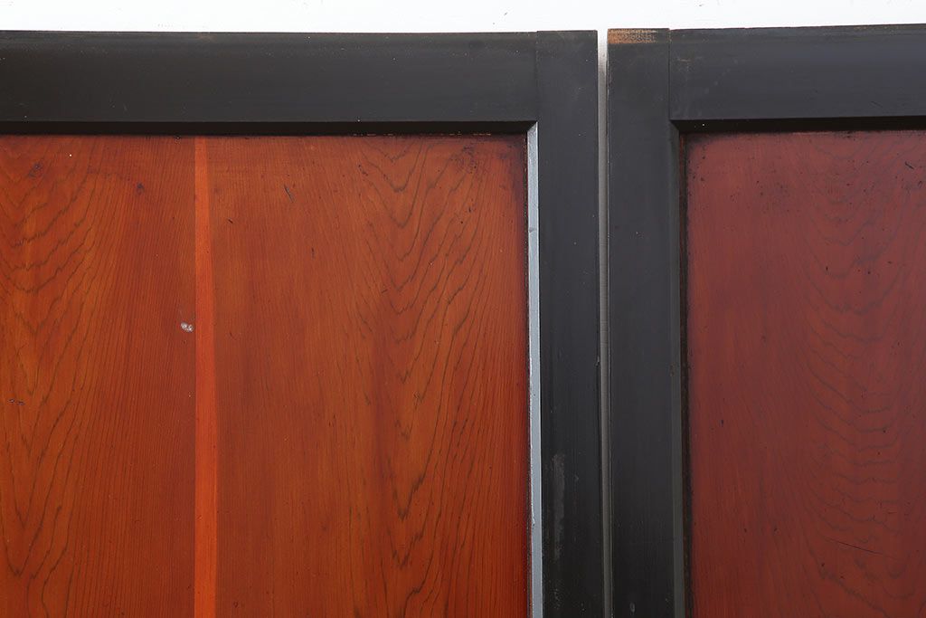 アンティーク建具　明治大正期　上品な和の雰囲気作りにおすすめの板戸3枚セット(帯戸、引き戸)(R-043919)