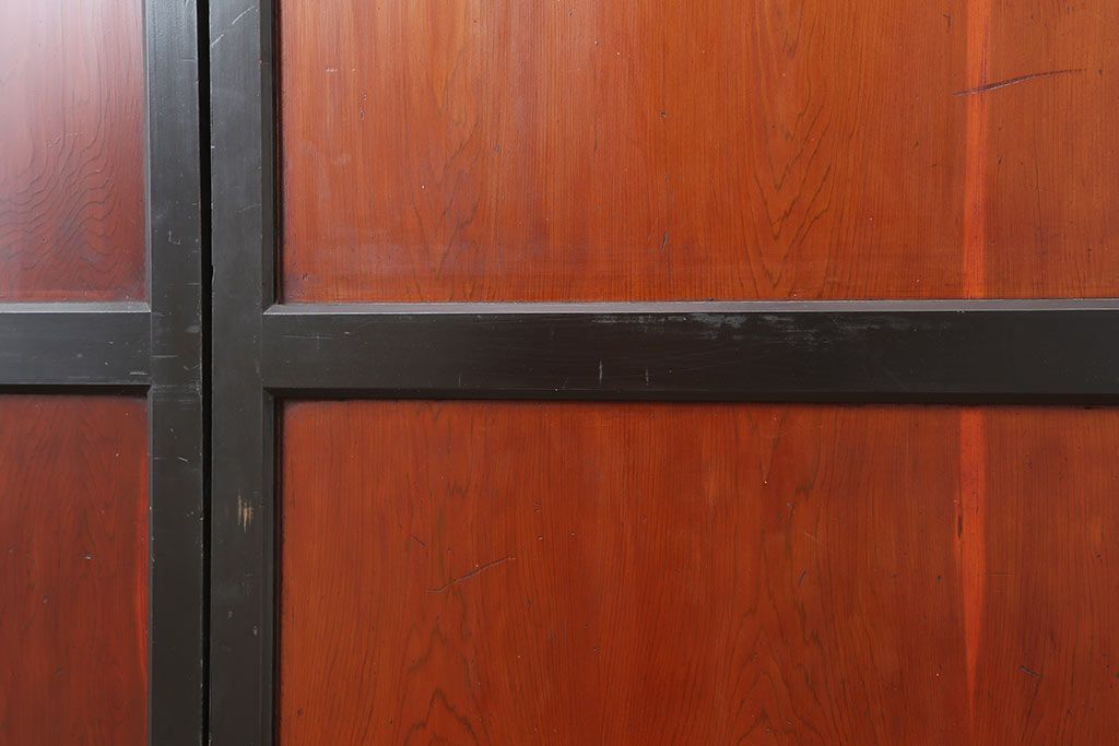 アンティーク建具　明治大正期　上品な和の雰囲気作りにおすすめの板戸3枚セット(帯戸、引き戸)(R-043919)