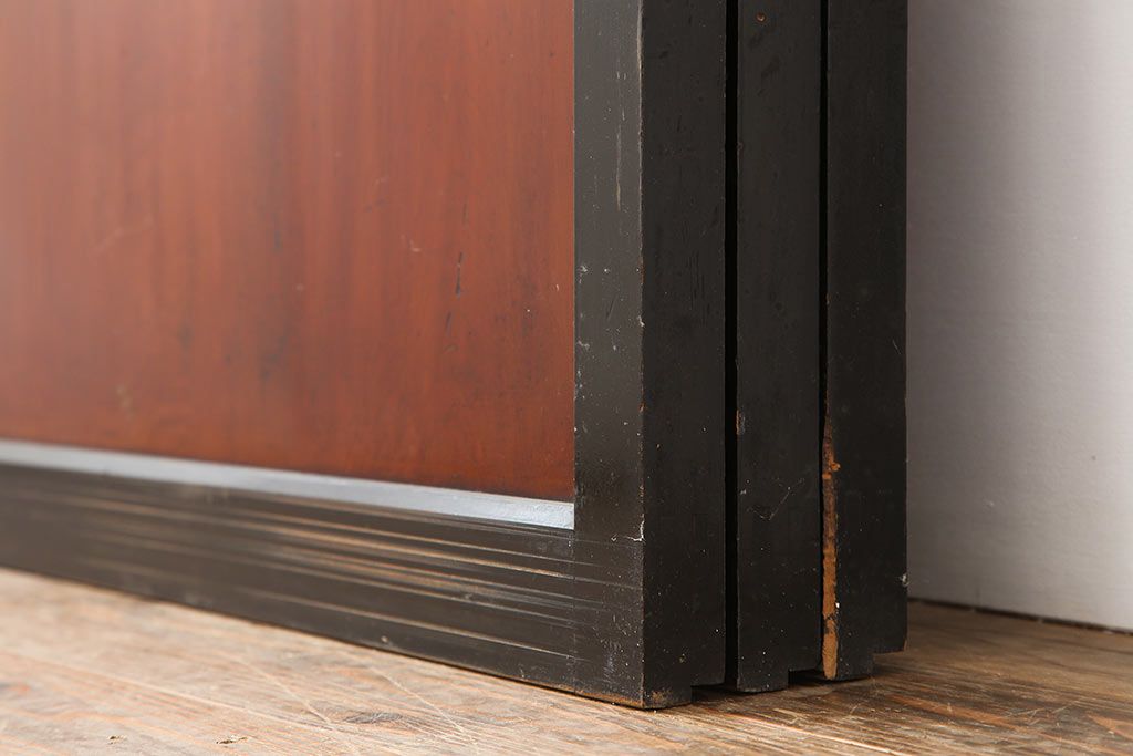 アンティーク建具　明治大正期　上品な和の雰囲気作りにおすすめの板戸3枚セット(帯戸、引き戸)(R-043919)