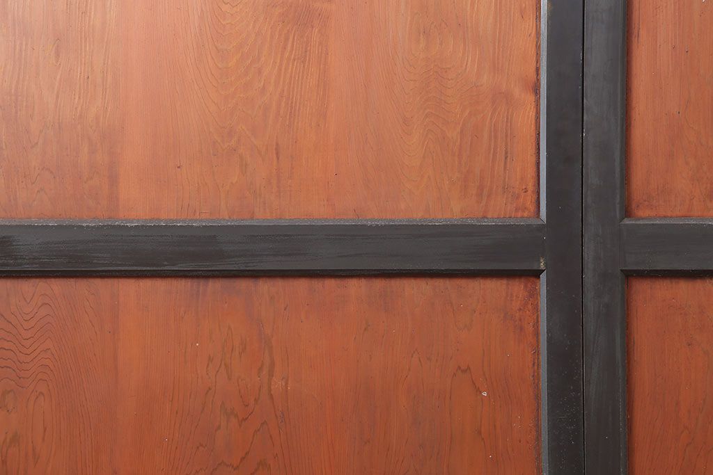 アンティーク建具　明治大正期　上品な和の雰囲気作りにおすすめの板戸3枚セット(帯戸、引き戸)(R-043919)