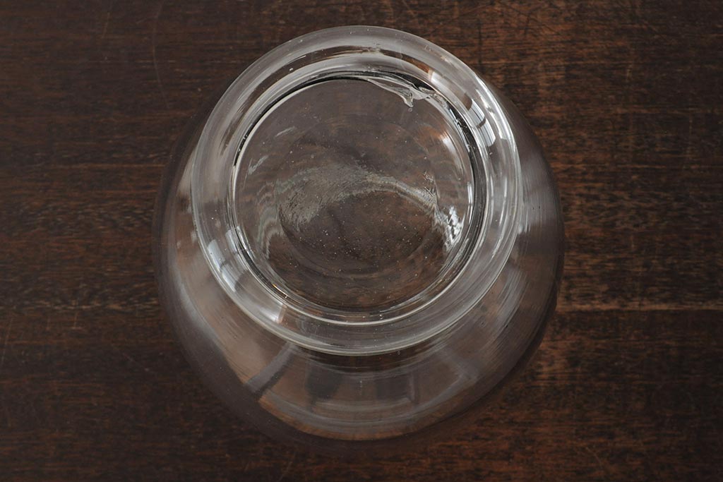 レトロ雑貨　昭和レトロ　縦長のフォルムが可愛らしい地球瓶(ガラス瓶、ガラスビン)(R-043922)