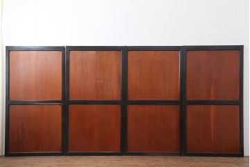アンティーク建具　明治大正期　上品な和の雰囲気作りにおすすめの板戸4枚セット(帯戸、引き戸)(R-043927)