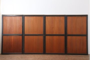 アンティーク建具　明治大正期　上品な和の雰囲気作りにおすすめの板戸4枚セット(帯戸、引き戸)(R-043927)