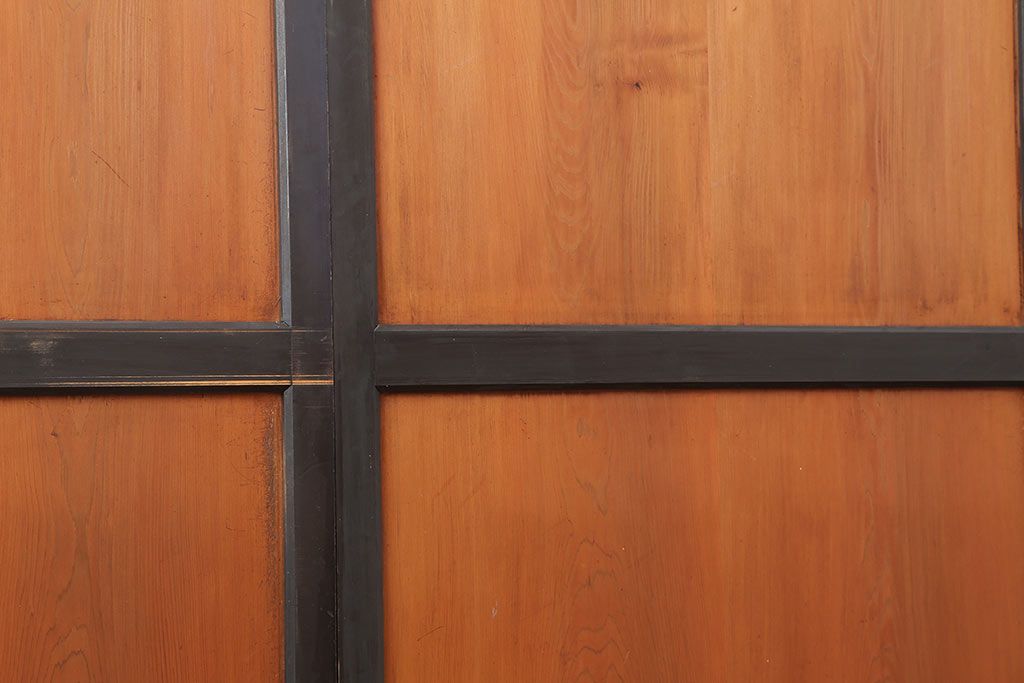 アンティーク建具　明治大正期　上品な和の雰囲気作りにおすすめの板戸4枚セット(帯戸、引き戸)(R-043927)