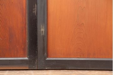 アンティーク建具　明治大正期　上品な和の雰囲気作りにおすすめの板戸4枚セット(帯戸、引き戸)(R-043927)