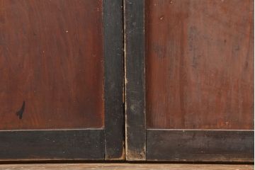 アンティーク建具　大正期　和の風情漂う格子入り障子戸2枚セット(引き戸)(R-043931)