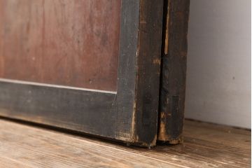 アンティーク建具　大正期　和の風情漂う格子入り障子戸2枚セット(引き戸)(R-043931)