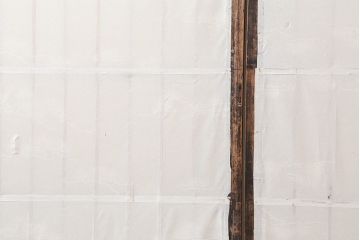 アンティーク建具　大正期　和の風情漂う格子入り障子戸2枚セット(引き戸)(R-043931)