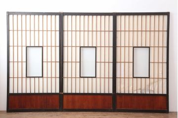 アンティーク建具　和製アンティーク　昭和初期　アンティークならではの風格漂う障子戸3枚セット(引き戸、障子戸)(R-043932)