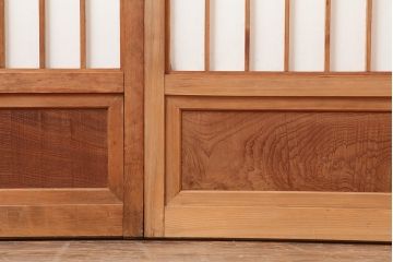アンティーク建具　和製アンティーク　昭和中期　腰板ケヤキ材　上手物!和の趣たっぷりの障子戸4枚セット(引き戸、障子戸)(R-043938)