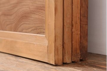 アンティーク建具　和製アンティーク　昭和中期　腰板ケヤキ材　上手物!和の趣たっぷりの障子戸4枚セット(引き戸、障子戸)(R-043938)