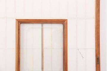 アンティーク建具　和製アンティーク　昭和中期　腰板ケヤキ材　上手物!和の趣たっぷりの障子戸4枚セット(引き戸、障子戸)(R-043938)