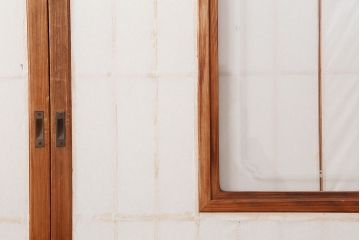 アンティーク建具　和製アンティーク　昭和中期　腰板ケヤキ材　上手物!和の趣たっぷりの障子戸4枚セット(引き戸、障子戸)(R-043938)