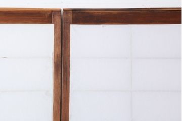 アンティーク建具　和製アンティーク　明治大正期　腰板に縦桟が印象的な障子戸2枚セット(引き戸)(R-043939)