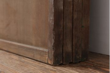 アンティーク建具　大正期　激レア!スライド式の障子が付いた格子戸4枚セット(引き戸、障子戸)(R-043940)
