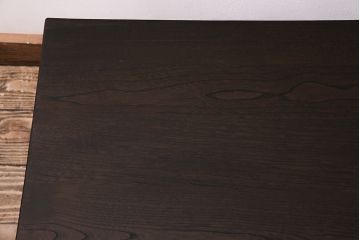 レトロ家具　和製アンティーク　味わい深い木肌が魅力の文机(片袖机、ローテーブル、座卓)(R-043942)