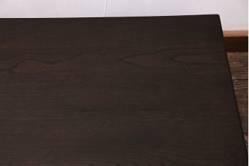 レトロ家具　和製アンティーク　味わい深い木肌が魅力の文机(片袖机、ローテーブル、座卓)(R-043942)