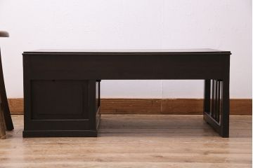 レトロ家具　和製アンティーク　味わい深い木肌が魅力の文机(片袖机、ローテーブル、座卓)(R-043942)