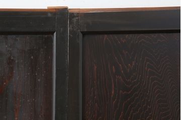 アンティーク建具　明治大正期　凛とした佇まいの帯戸2枚セット(格子戸、引き戸、障子戸)(R-043943)