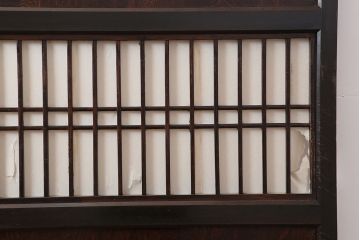 アンティーク建具　明治大正期　凛とした佇まいの帯戸2枚セット(格子戸、引き戸、障子戸)(R-043943)
