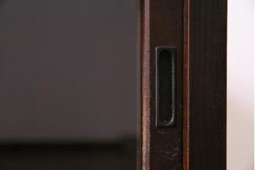 アンティーク家具　ヒノキ材　脚付きリメイク　古い木の質感が味わい深いキャビネット(サイドボード、収納棚、ガラス戸棚)(R-043948)
