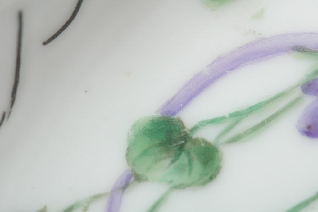 中古　MEISSEN(マイセン)?　バイオレット　すみれの絵が可愛らしい飾り皿(透かし皿、ディスプレイ、中皿、洋食器、西洋陶磁器)(R-043951)