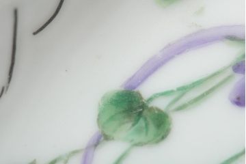 中古　MEISSEN(マイセン)?　バイオレット　すみれの絵が可愛らしい飾り皿(透かし皿、ディスプレイ、中皿、洋食器、西洋陶磁器)(R-043951)