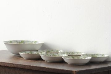 レトロ雑貨　名古屋製陶会社　オールドメイトー(名陶)　昭和中期　戦後　食器7点セット(ボウル、鉢、深皿、中鉢)(R-043954)