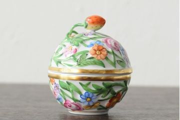 中古　ハンガリー　HEREND(ヘレンド)　ファンタジーコレクション　小物入れ3点セット(ボンボン入れ、西洋陶磁器)(R-043955)