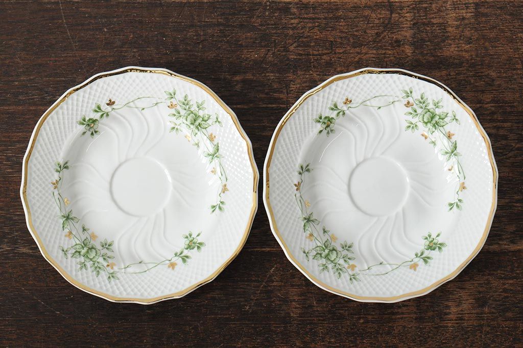 中古　ハンガリー　HOLLOHAZA(ホロハーザ)　Pannonia(パノニア)　カップ&ソーサー2客セット(洋食器)(R-043957)