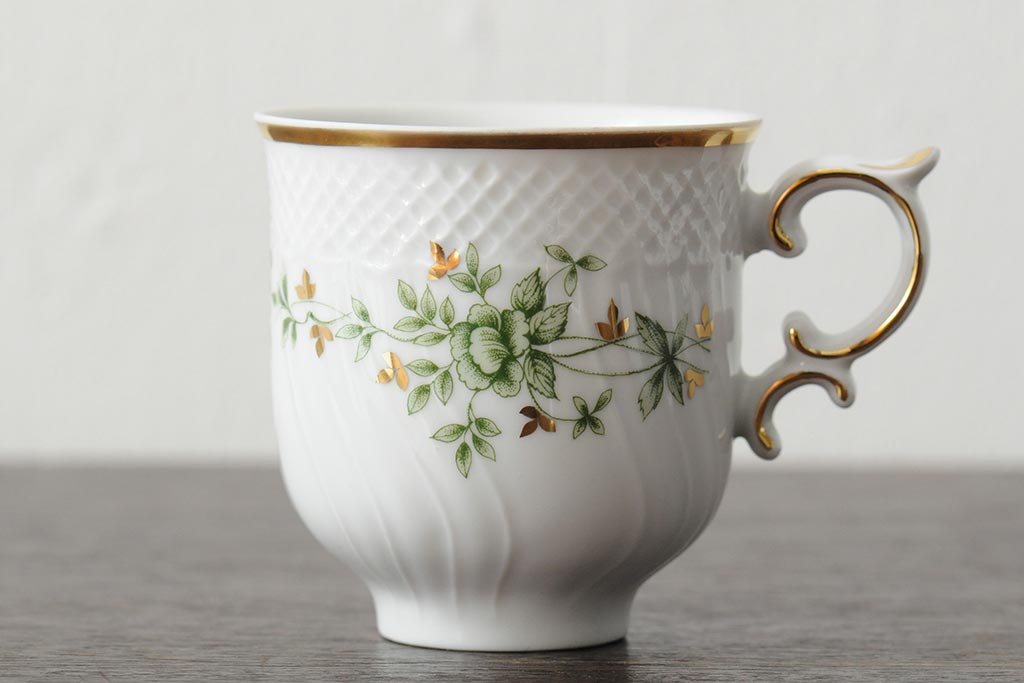 中古　ハンガリー　HOLLOHAZA(ホロハーザ)　Pannonia(パノニア)　カップ&ソーサー2客セット(洋食器)(R-043957)