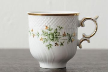 中古　ハンガリー　HOLLOHAZA(ホロハーザ)　Pannonia(パノニア)　カップ&ソーサー2客セット(洋食器)(R-043957)