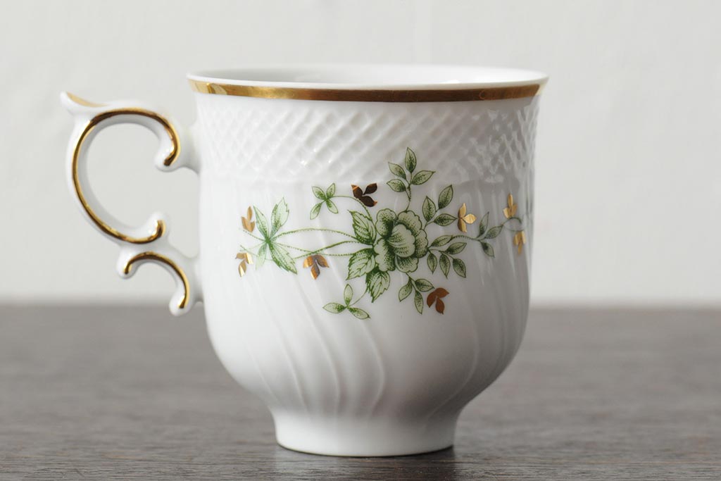 中古　ハンガリー　HOLLOHAZA(ホロハーザ)　Pannonia(パノニア)　カップ&ソーサー2客セット(洋食器)(R-043957)