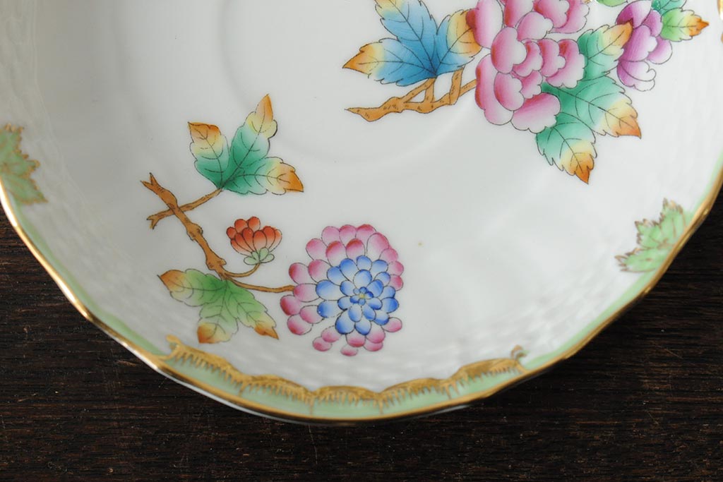 中古　ハンガリー　HEREND(ヘレンド)　ヴィクトリア・ブーケ　カップ&ソーサー(西洋陶磁器)(R-043958)