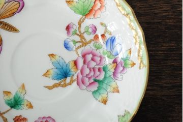 中古　ハンガリー　HEREND(ヘレンド)　ヴィクトリア・ブーケ　カップ&ソーサー(西洋陶磁器)(R-043958)