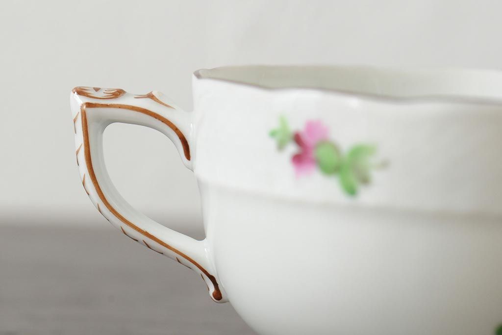 中古　ハンガリー　HEREND(ヘレンド)　チューリップの花束　カップ&ソーサー(西洋陶磁器)(R-043959)