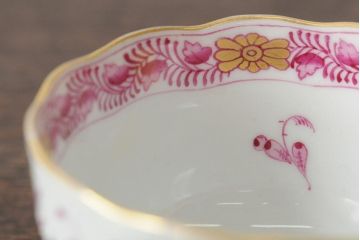 中古　ハンガリー　HEREND(ヘレンド)　インドの華ピンク　カップ&ソーサー(西洋陶磁器)(R-043960)