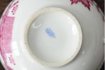 中古　ハンガリー　HEREND(ヘレンド)　インドの華ピンク　カップ&ソーサー(西洋陶磁器)(R-043960)
