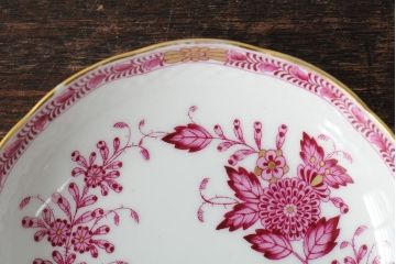 中古　ハンガリー　HEREND(ヘレンド)　インドの華ピンク　カップ&ソーサー(西洋陶磁器)(R-043960)