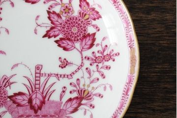 中古　ハンガリー　HEREND(ヘレンド)　インドの華ピンク　カップ&ソーサー(西洋陶磁器)(R-043960)