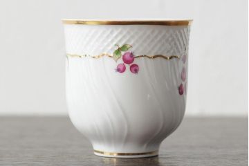 中古　ハンガリー　HOLLOHAZA(ホロハーザ)　Pannonia(パノニア)　木の実　カップ&ソーサー2客セット(洋食器)(R-043964)