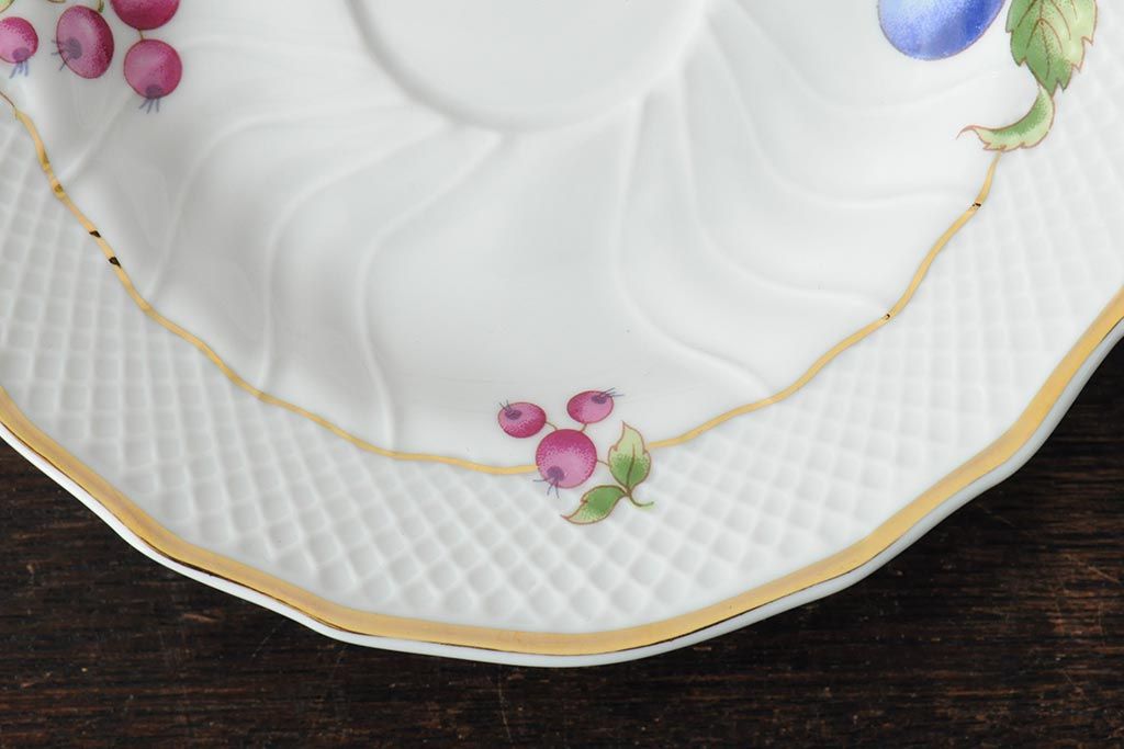 中古　ハンガリー　HOLLOHAZA(ホロハーザ)　Pannonia(パノニア)　木の実　カップ&ソーサー2客セット(洋食器)(R-043964)