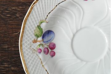 中古　ハンガリー　HOLLOHAZA(ホロハーザ)　Pannonia(パノニア)　木の実　カップ&ソーサー2客セット(洋食器)(R-043964)