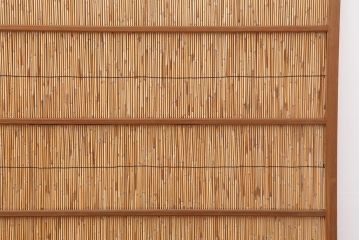 アンティーク建具　昭和中期　竹細工がおしゃれな御簾戸4枚セット(簾戸、簀戸、葭戸、夏障子、夏戸、葦戸)(R-043966)