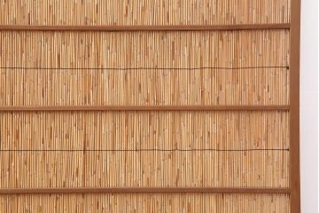 アンティーク建具　昭和中期　竹細工がおしゃれな御簾戸4枚セット(簾戸、簀戸、葭戸、夏障子、夏戸、葦戸)(R-043966)