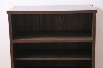 アンティーク家具　大正昭和初期　鉄脚付きリメイク　古い木の質感が味わい深いキャビネット(サイドボード、収納棚、ガラス戸棚)(R-043967)