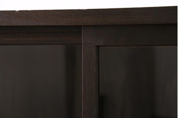 アンティーク家具　大正昭和初期　鉄脚付きリメイク　古い木の質感が味わい深いキャビネット(サイドボード、収納棚、ガラス戸棚)(R-043967)