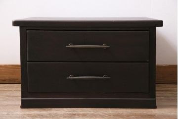 レトロ家具　昭和中期　ペイント　シックな印象の小引き出し(小物収納、卓上収納)(R-043970)