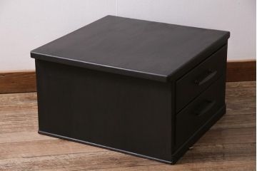 レトロ家具　昭和中期　ペイント　シックな印象の小引き出し(小物収納、卓上収納)(R-043970)