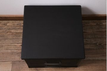 レトロ家具　昭和中期　ペイント　シックな印象の小引き出し(小物収納、卓上収納)(R-043970)